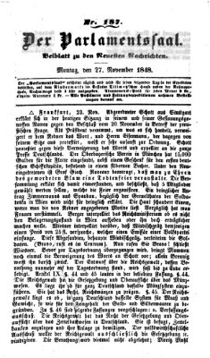 Der Parlamentssaal (Münchner neueste Nachrichten) Montag 27. November 1848