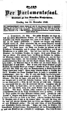 Der Parlamentssaal (Münchner neueste Nachrichten) Dienstag 28. November 1848