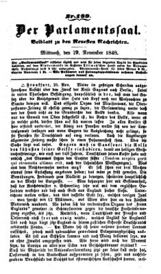 Der Parlamentssaal (Münchner neueste Nachrichten) Mittwoch 29. November 1848