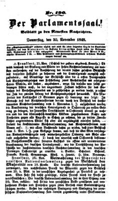 Der Parlamentssaal (Münchner neueste Nachrichten) Donnerstag 30. November 1848