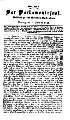 Der Parlamentssaal (Münchner neueste Nachrichten) Sonntag 3. Dezember 1848