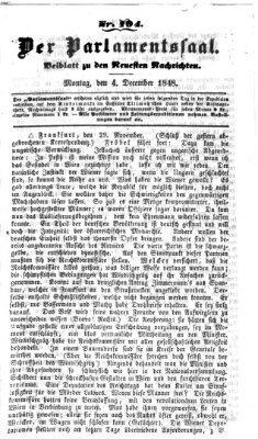 Der Parlamentssaal (Münchner neueste Nachrichten) Montag 4. Dezember 1848