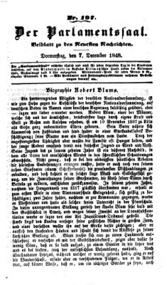 Der Parlamentssaal (Münchner neueste Nachrichten) Donnerstag 7. Dezember 1848