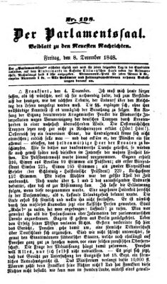 Der Parlamentssaal (Münchner neueste Nachrichten) Freitag 8. Dezember 1848