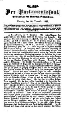 Der Parlamentssaal (Münchner neueste Nachrichten) Sonntag 10. Dezember 1848