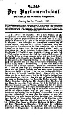 Der Parlamentssaal (Münchner neueste Nachrichten) Sonntag 24. Dezember 1848