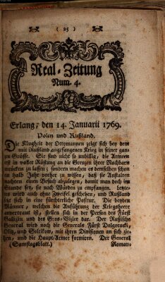 Real-Zeitung (Erlanger Real-Zeitung) Samstag 14. Januar 1769