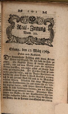 Real-Zeitung (Erlanger Real-Zeitung) Freitag 17. März 1769