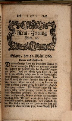 Real-Zeitung (Erlanger Real-Zeitung) Freitag 31. März 1769