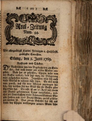 Real-Zeitung (Erlanger Real-Zeitung) Freitag 2. Juni 1769