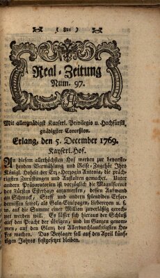 Real-Zeitung (Erlanger Real-Zeitung) Dienstag 5. Dezember 1769