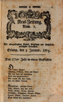 Real-Zeitung (Erlanger Real-Zeitung) Dienstag 3. Januar 1775