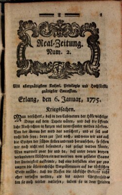 Real-Zeitung (Erlanger Real-Zeitung) Freitag 6. Januar 1775