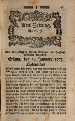 Real-Zeitung (Erlanger Real-Zeitung) Dienstag 24. Januar 1775