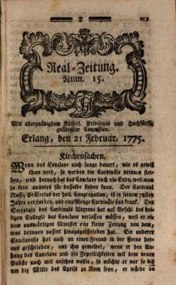 Real-Zeitung (Erlanger Real-Zeitung) Dienstag 21. Februar 1775