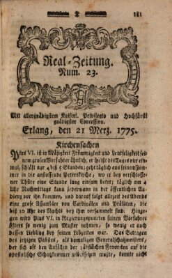 Real-Zeitung (Erlanger Real-Zeitung) Dienstag 21. März 1775