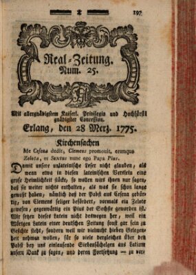 Real-Zeitung (Erlanger Real-Zeitung) Dienstag 28. März 1775