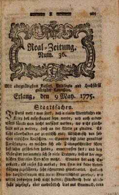 Real-Zeitung (Erlanger Real-Zeitung) Dienstag 9. Mai 1775