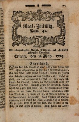 Real-Zeitung (Erlanger Real-Zeitung) Freitag 26. Mai 1775