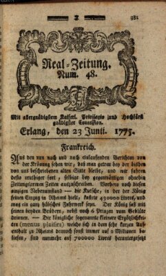 Real-Zeitung (Erlanger Real-Zeitung) Freitag 23. Juni 1775