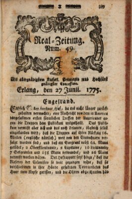 Real-Zeitung (Erlanger Real-Zeitung) Dienstag 27. Juni 1775