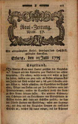 Real-Zeitung (Erlanger Real-Zeitung) Dienstag 25. Juli 1775