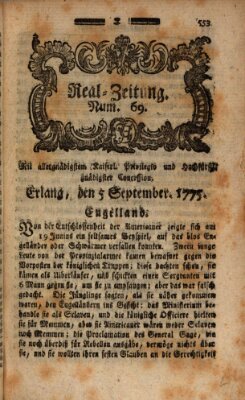 Real-Zeitung (Erlanger Real-Zeitung) Dienstag 5. September 1775