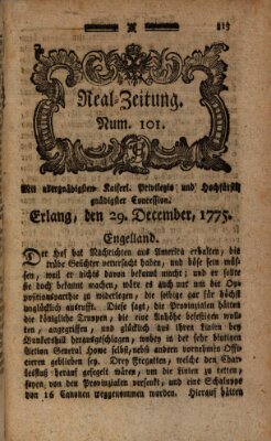 Real-Zeitung (Erlanger Real-Zeitung) Freitag 29. Dezember 1775