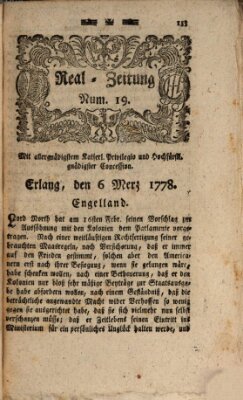 Real-Zeitung (Erlanger Real-Zeitung) Freitag 6. März 1778