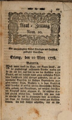 Real-Zeitung (Erlanger Real-Zeitung) Dienstag 10. März 1778