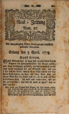 Real-Zeitung (Erlanger Real-Zeitung) Freitag 3. April 1778