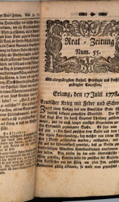 Real-Zeitung (Erlanger Real-Zeitung) Freitag 17. Juli 1778