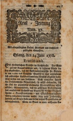 Real-Zeitung (Erlanger Real-Zeitung) Freitag 24. Juli 1778