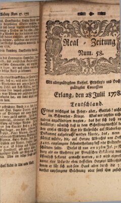 Real-Zeitung (Erlanger Real-Zeitung) Dienstag 28. Juli 1778