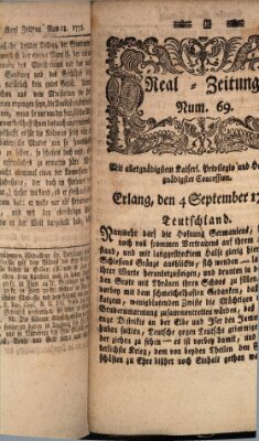 Real-Zeitung (Erlanger Real-Zeitung) Freitag 4. September 1778