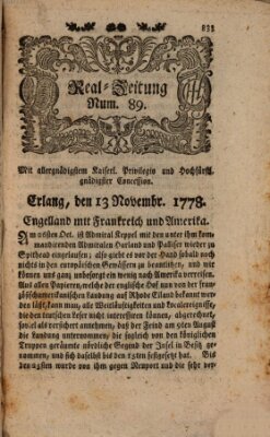 Real-Zeitung (Erlanger Real-Zeitung) Freitag 13. November 1778