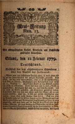 Real-Zeitung (Erlanger Real-Zeitung) Freitag 12. Februar 1779