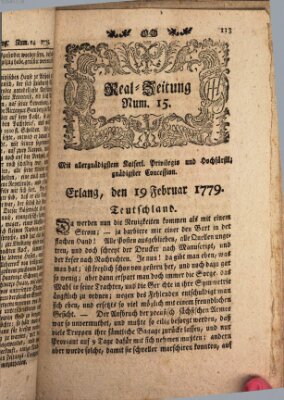 Real-Zeitung (Erlanger Real-Zeitung) Freitag 19. Februar 1779