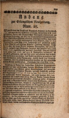 Real-Zeitung (Erlanger Real-Zeitung) Freitag 9. April 1779