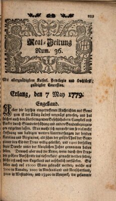 Real-Zeitung (Erlanger Real-Zeitung) Freitag 7. Mai 1779