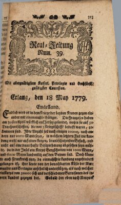 Real-Zeitung (Erlanger Real-Zeitung) Dienstag 18. Mai 1779