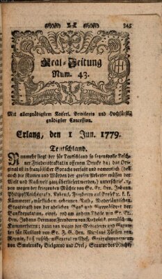 Real-Zeitung (Erlanger Real-Zeitung) Dienstag 1. Juni 1779