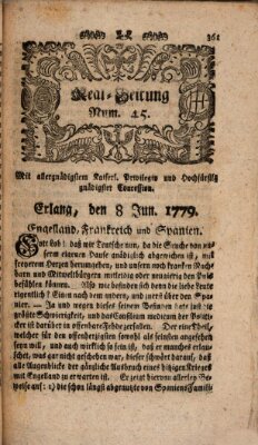 Real-Zeitung (Erlanger Real-Zeitung) Dienstag 8. Juni 1779