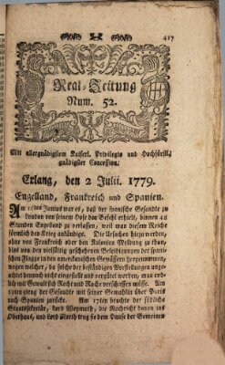 Real-Zeitung (Erlanger Real-Zeitung) Freitag 2. Juli 1779