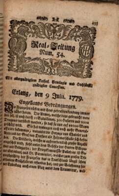 Real-Zeitung (Erlanger Real-Zeitung) Freitag 9. Juli 1779