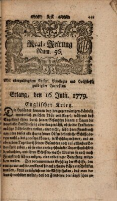 Real-Zeitung (Erlanger Real-Zeitung) Freitag 16. Juli 1779