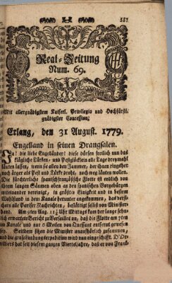 Real-Zeitung (Erlanger Real-Zeitung) Dienstag 31. August 1779