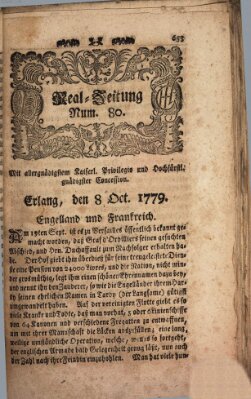 Real-Zeitung (Erlanger Real-Zeitung) Freitag 8. Oktober 1779