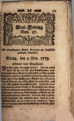 Real-Zeitung (Erlanger Real-Zeitung) Dienstag 2. November 1779