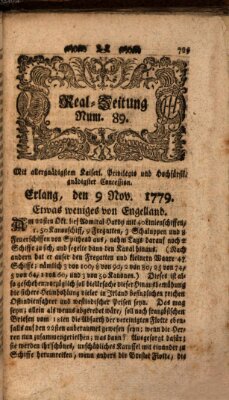 Real-Zeitung (Erlanger Real-Zeitung) Dienstag 9. November 1779